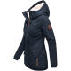 Marikoo Bikoo Damen gefütterte Winterjacke mit Teddyfell Navy Größe M - Gr. 38