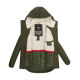 Marikoo Bikoo Damen gefütterte Winterjacke mit Teddyfell Grün Größe XS - Gr. 34
