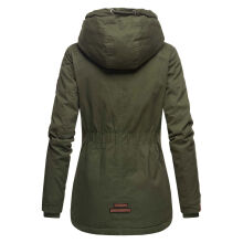 Marikoo Bikoo Damen gefütterte Winterjacke mit Teddyfell Grün Größe XL - Gr. 42