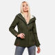 Marikoo Bikoo Damen gefütterte Winterjacke mit Teddyfell Grün Größe XL - Gr. 42