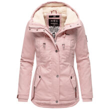 Marikoo Bikoo Damen gefütterte Winterjacke mit Teddyfell Rosa Größe XS - Gr. 34