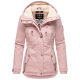 Marikoo Bikoo Damen gefütterte Winterjacke mit Teddyfell Rosa Größe XS - Gr. 34