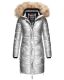 Navahoo Halina ladies winter quilted coat with faux fur - Silver-Gr.S