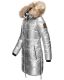 Navahoo Halina ladies winter quilted coat with faux fur - Silver-Gr.S