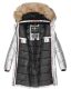 Navahoo Halina ladies winter quilted coat with faux fur - Silver-Gr.S