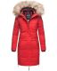 Navahoo Halina Damen Winter Steppmantel mit Kunstfell Rot Größe S - Gr. 36
