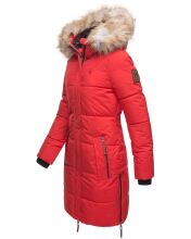 Navahoo Halina ladies winter quilted coat with faux fur - Red-Gr.M