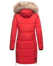Navahoo Halina ladies winter quilted coat with faux fur - Red-Gr.M