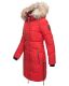 Navahoo Halina ladies winter quilted coat with faux fur - Red-Gr.M