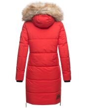 Navahoo Halina ladies winter quilted coat with faux fur - Red-Gr.XL