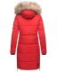 Navahoo Halina ladies winter quilted coat with faux fur - Red-Gr.XL