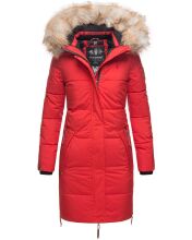 Navahoo Halina ladies winter quilted coat with faux fur - Red-Gr.XXL