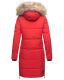 Navahoo Halina ladies winter quilted coat with faux fur - Red-Gr.XXL