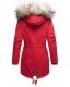 Navahoo Honigfee ladies parka winter jacket with fur collar - Red-Gr.XS