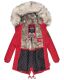 Navahoo Honigfee ladies parka winter jacket with fur collar - Red-Gr.XS