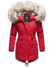 Navahoo Honigfee ladies parka winter jacket with fur collar - Red-Gr.S