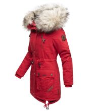 Navahoo Honigfee ladies parka winter jacket with fur collar - Red-Gr.S