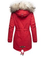 Navahoo Honigfee ladies parka winter jacket with fur collar - Red-Gr.S