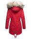 Navahoo Honigfee ladies parka winter jacket with fur collar - Red-Gr.S