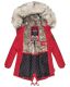 Navahoo Honigfee ladies parka winter jacket with fur collar - Red-Gr.S