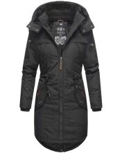 Marikoo Kamil Damen Parka Winterjacke mit Kapuze Schwarz Größe XS - Gr. 34