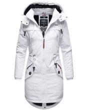 Marikoo Kamil Damen Parka Winterjacke mit Kapuze Weiß Größe XS - Gr. 34