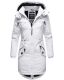Marikoo Kamil Damen Parka Winterjacke mit Kapuze Weiß Größe XS - Gr. 34