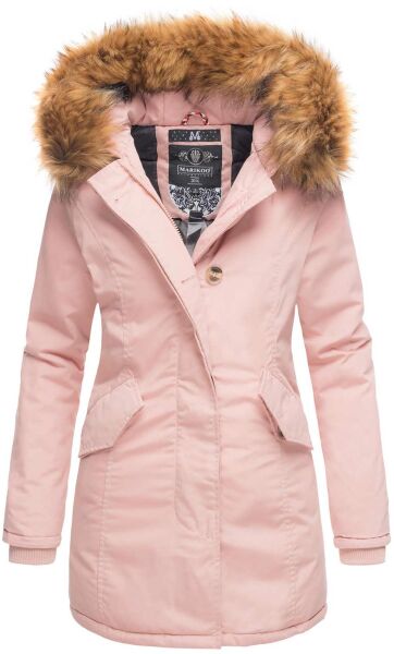 Marikoo Karmaa-Princess Damen Parka Winterjacke mit Fellkragen Rosa-Gr.XS