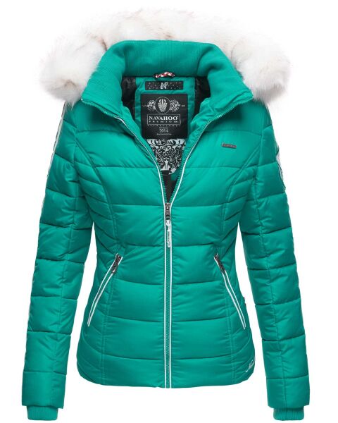 Navahoo Khingaas Damen Winter Steppjacke mit Kapuze Türkis Größe XS - Gr. 34