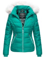 Navahoo Khingaas Damen Winter Steppjacke mit Kapuze Türkis Größe XS - Gr. 34