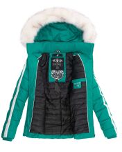Navahoo Khingaas Damen Winter Steppjacke mit Kapuze Türkis Größe XS - Gr. 34