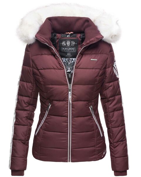 Navahoo Khingaas Damen Winter Steppjacke mit Kapuze Weinrot  Größe XS - Gr. 34