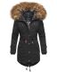 Marikoo La Viva Princess ladies winterjacket with fur collar - Black-Gr.XL
