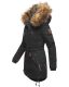 Marikoo La Viva Princess ladies winterjacket with fur collar - Black-Gr.XL