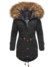 Marikoo La Viva Princess Damen Winterjacke mit Kapuze Schwarz Größe XXL - Gr. 44