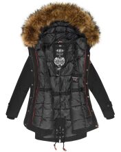 Marikoo La Viva Princess Damen Winterjacke mit Kapuze Schwarz Größe XXL - Gr. 44
