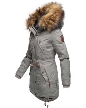 Marikoo La Viva Princess Damen Winterjacke mit Kapuze Hellgrau Größe L - Gr. 40