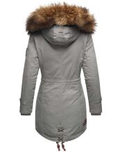 Marikoo La Viva Princess Damen Winterjacke mit Kapuze Hellgrau Größe L - Gr. 40