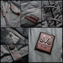 Marikoo La Viva Princess Damen Winterjacke mit Kapuze Hellgrau Größe L - Gr. 40