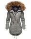 Marikoo La Viva Princess Damen Winterjacke mit Kapuze Hellgrau Größe L - Gr. 40