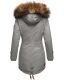 Marikoo La Viva Princess Damen Winterjacke mit Kapuze Hellgrau Größe L - Gr. 40
