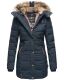 Marikoo warme Damen Steppmantel Winterjacke mit Kapuze Navy Größe XXL - Gr. 44