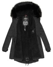 Navahoo Luluna Princess warme Damen Winterjacke mit Kunstfell Schwarz Größe XS - Gr. 34