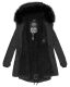 Navahoo Luluna Princess warme Damen Winterjacke mit Kunstfell Schwarz Größe XS - Gr. 34