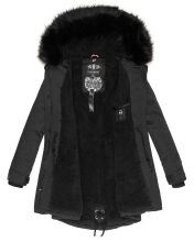 Navahoo Luluna Princess warme Damen Winterjacke mit Kunstfell Schwarz Größe L - Gr. 40