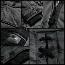 Navahoo Luluna Princess warme Damen Winterjacke mit Kunstfell Dunkelgrau Größe S - Gr. 36