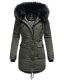 Navahoo Luluna Princess warme Damen Winterjacke mit Kunstfell Dunkelgrau Größe S - Gr. 36