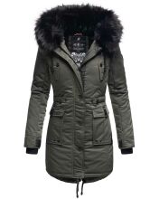 Navahoo Luluna Princess warme Damen Winterjacke mit Kunstfell Dunkelgrau Größe XXL - Gr. 44