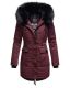 Navahoo Luluna Princess warme Damen Winterjacke mit Kunstfell Weinrot Größe XS - Gr. 34