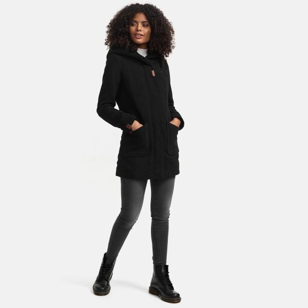Marikoo Maikoo Damen Trenchcoat Wintermantel Schwarz Größe M - Gr. 38